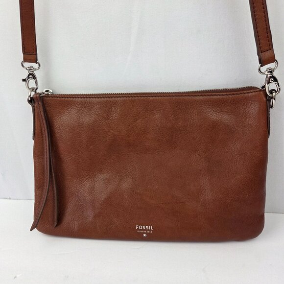Fossil Sydney Brown Leather Crossbody Bag - Picture 2 of 16